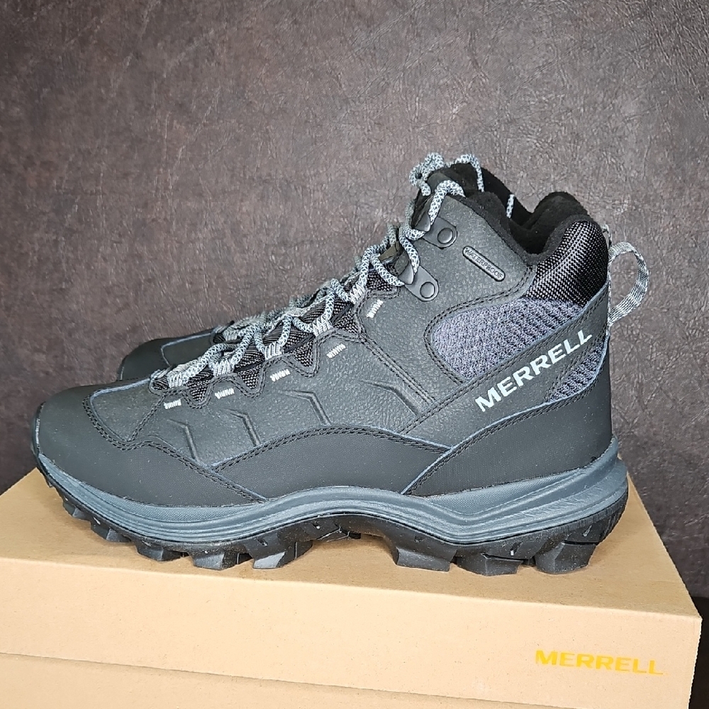Merrell Womens Thermo Chill Mid Wp Gray and Black Outdoor Boots Size 11